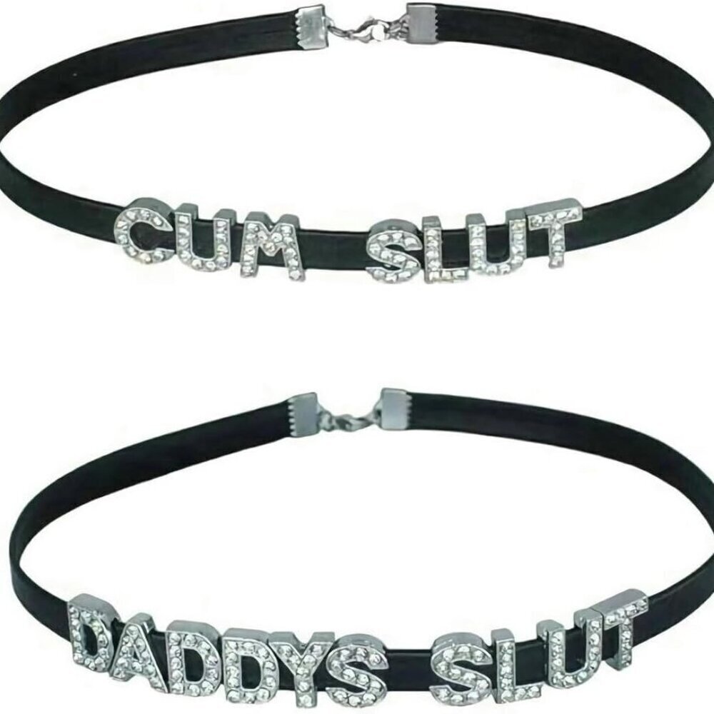 2Pcs Sexy Faux Leather Choker Necklaces for Women Adjustable Leather Jewelry